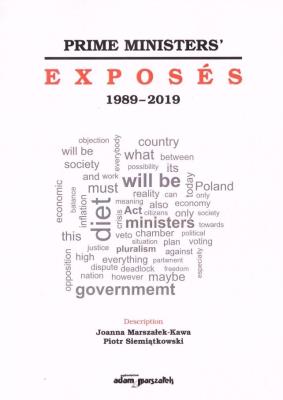 Prime Ministers' Exposes 1989-2019. Autor: red. Joanna Marszałek-Kawa, Siemiątkowski Piotr. SmakLiter.pl Okładka książki Prime Ministers' Exposes 1989-2019
