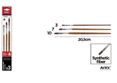 Profesjonale pędzle malarskie 3szt. Wydawca: Artix. SmakLiter.pl Opakowanie Profesjonale pędzle malarskie 3szt