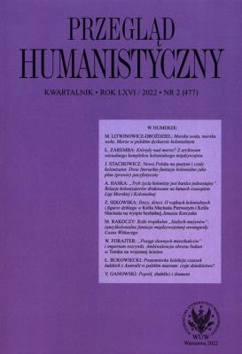 Przegląd Humanistyczny 2/2022 (477). Wydawca: Wydawnictwa Uniwersytetu Warszawskiego. SmakLiter.pl Opakowanie Przegląd Humanistyczny 2/2022 (477)