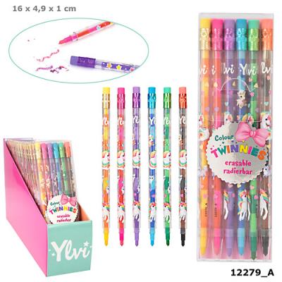 Opakowanie Przekładane kredki z gumką Jednorożec Ylvi 12279A