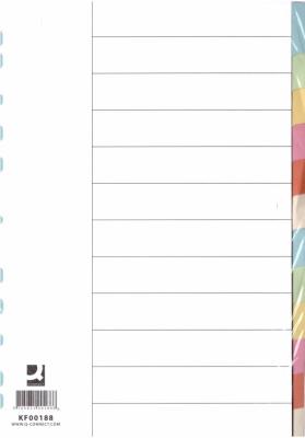 Przekładki A4 karton kolorowe 12 kart. Wydawca: Q-CONNECT. SmakLiter.pl Opakowanie Przekładki A4 karton kolorowe 12 kart