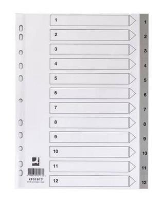 Opakowanie Przekładki A4 PP szare 12 kart