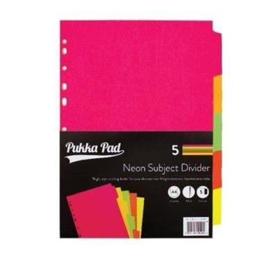 Przekładki do segregatora A4 5 blocz. neon PUKKA. Wydawca: PUKKA. SmakLiter.pl Opakowanie Przekładki do segregatora A4 5 blocz. neon PUKKA