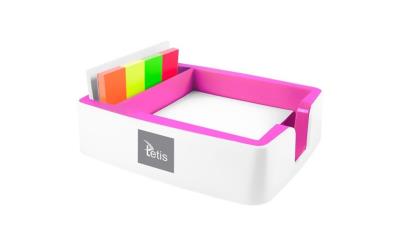 Przybornik na karteczki i wizytówki różowy BV400-R. Wydawca: TETIS. SmakLiter.pl Opakowanie Przybornik na karteczki i wizytówki różowy BV400-R