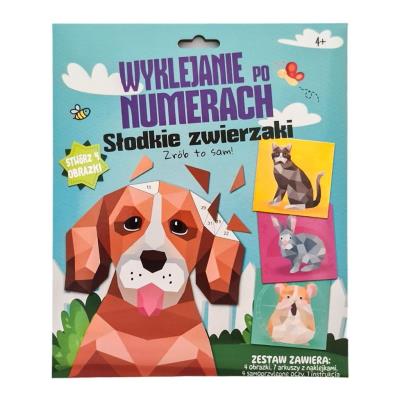 Opakowanie Przyklejanie po numerach. Piesek