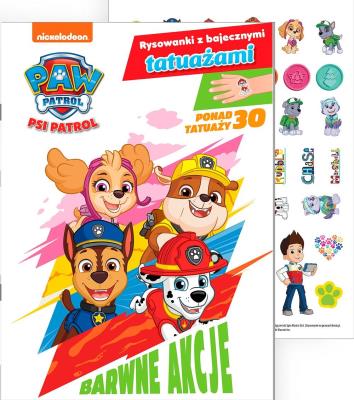 Okładka książki Psi Patrol. Rysowanki z bajecznymi tatuażami cz. 1 Kolorowe misje