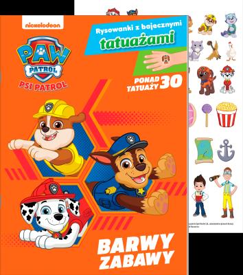 Okładka książki Psi Patrol. Rysowanki z bajecznymi tatuażami cz. 2 Barwy zabawy