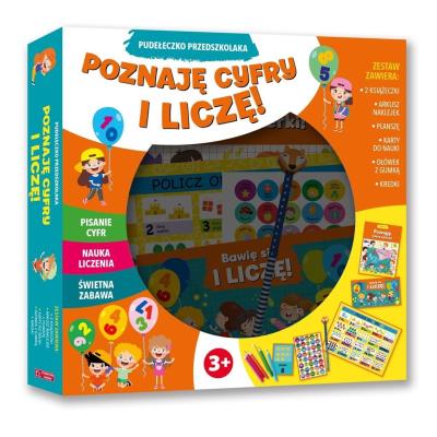 Okładka książki Pudełeczko przedszkolaka. Poznaję cyfry i liczę!