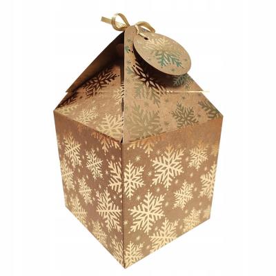 Opakowanie Pudełka na prezent składane 11x11cm gwiazdki 4szt