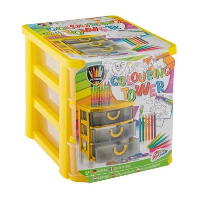 Opakowanie Pudełki 3 szuflady 6 kredek 5 znaczników