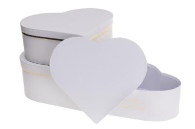 Opakowanie Pudełko Flower Box 3szt białe serce ROZETTE
