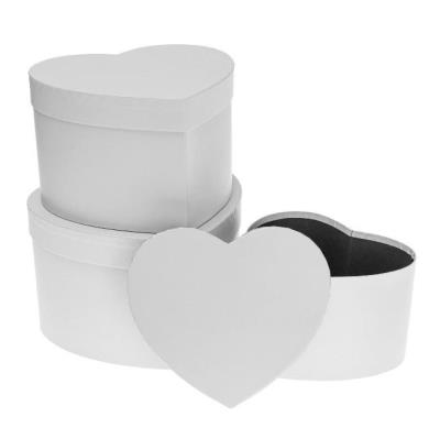 Opakowanie Pudełko Flower Box 3szt białe serce ROZETTE