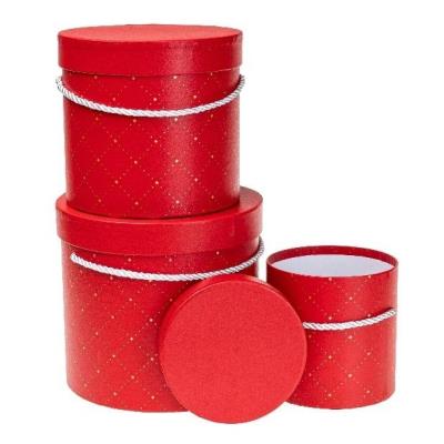 Opakowanie Pudełko Flower Box 3szt czerwony ROZETTE