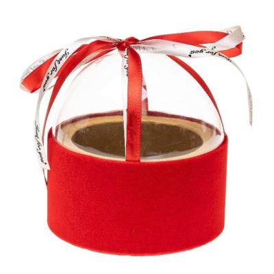 Opakowanie Pudełko Flower Box z kokardą czerwony ROZETTE