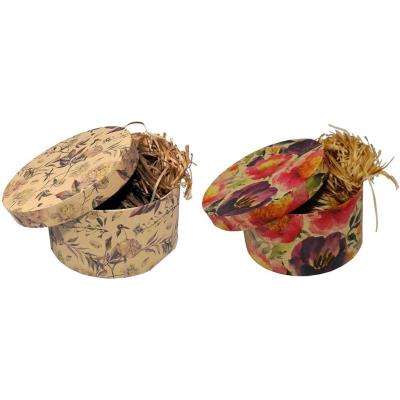 Opakowanie Pudełko kraftowe Passion Flowers okrągłe MIX