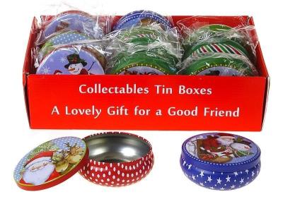 Opakowanie Pudełko metalowe z motywem świątecznym (12szt)