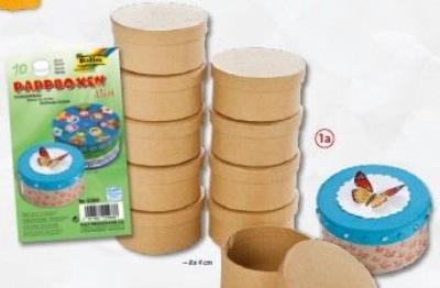 Opakowanie Pudełko mini koło naturalne 8x4cm