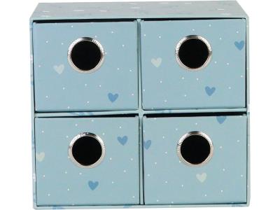 Opakowanie Pudełko na biurko z 4 szufladkami Sweet Blue