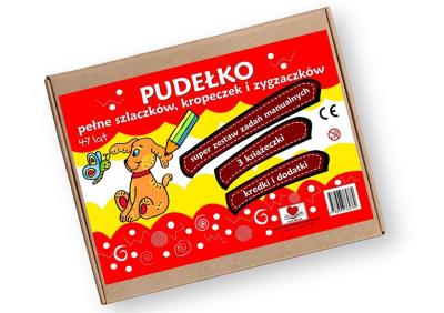 Pudełko pełne szlaczków kropeczek i zygzaczków. Autor: Wileńska Agnieszka. SmakLiter.pl Okładka książki Pudełko pełne szlaczków kropeczek i zygzaczków
