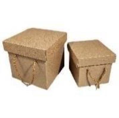 Opakowanie Pudełko prezentowe kraft z rączkami 20x20x20cm
