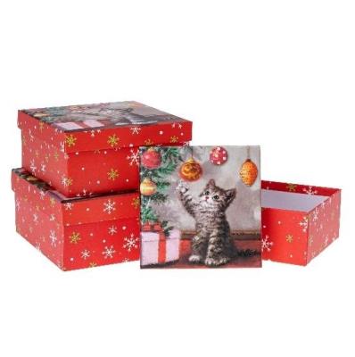 Opakowanie Pudełko prezentowe świąteczne 3szt ROZETTE