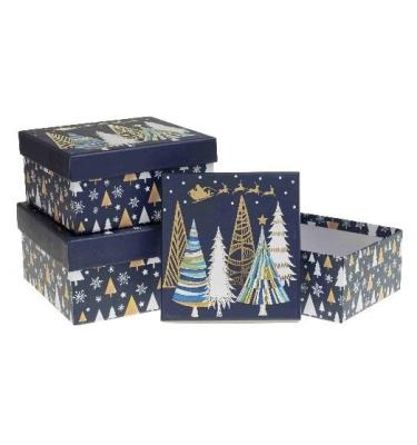 Opakowanie Pudełko prezentowe świąteczne 3szt ROZETTE