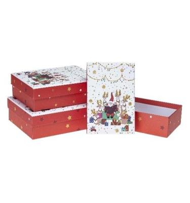 Opakowanie Pudełko prezentowe świąteczne 3szt ROZETTE