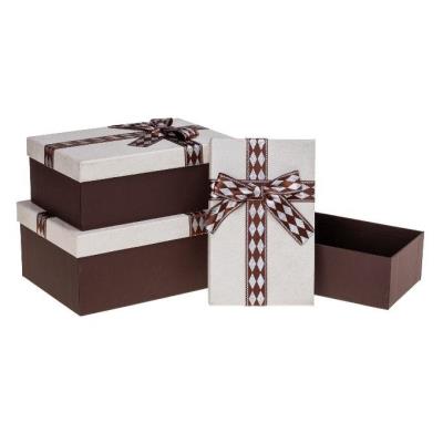 Opakowanie Pudełko prezentowe z kokardą 3szt ROZETTE