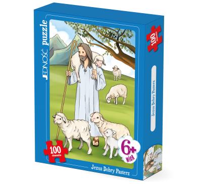 Okładka książki Puzzle 100 Jezus dobry Pasterz