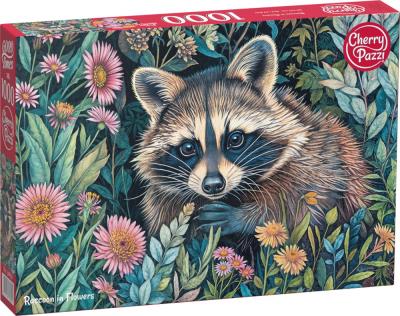 Opakowanie Puzzle 1000 CherryPazzi Raccoon in Flowers 30851