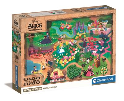 Opakowanie Puzzle 1000 Compact Disney Maps Alice