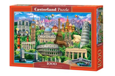 Puzzle 1000 Famous Landmarks CASTOR. Wydawca: Castorland. SmakLiter.pl Opakowanie Puzzle 1000 Famous Landmarks CASTOR