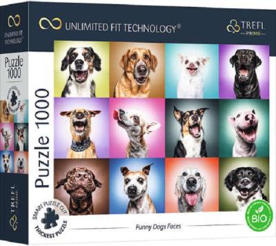 Opakowanie Puzzle 1000 Funny Dogs Faces TREFL