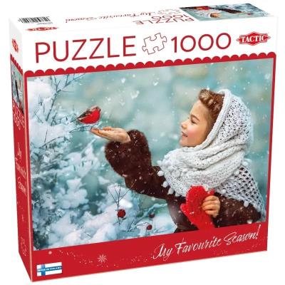 Opakowanie Puzzle 1000 Girl in red Mittens