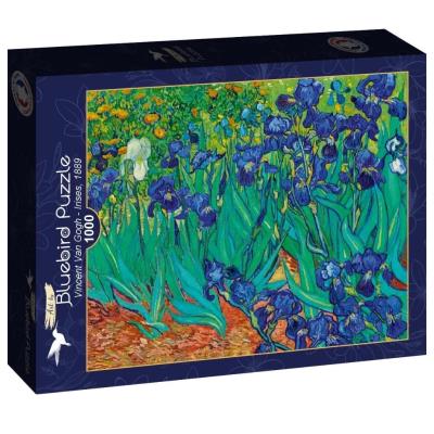 Puzzle 1000 Irysy, Vincent van Gogh. Wydawca: Bluebird Puzzle. SmakLiter.pl Opakowanie Puzzle 1000 Irysy, Vincent van Gogh