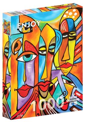 Opakowanie Puzzle 1000 Kolorowe twarze