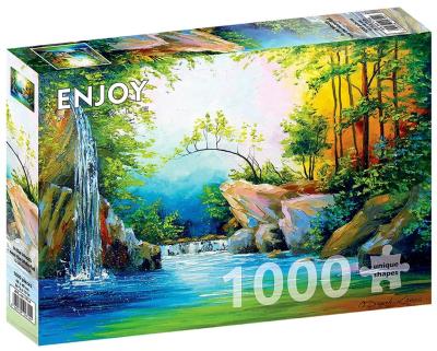 Opakowanie Puzzle 1000 Leśny wodospad