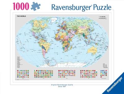 Opakowanie Puzzle 1000 Polityczna mapa świata