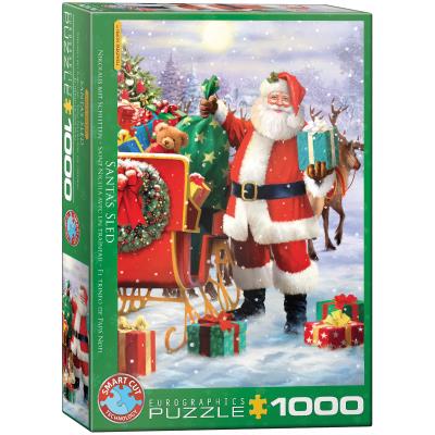 Puzzle 1000 Santa with Sled by Simon Tread 6000-5639. Wydawca: Eurographics. SmakLiter.pl Opakowanie Puzzle 1000 Santa with Sled by Simon Tread 6000-5639