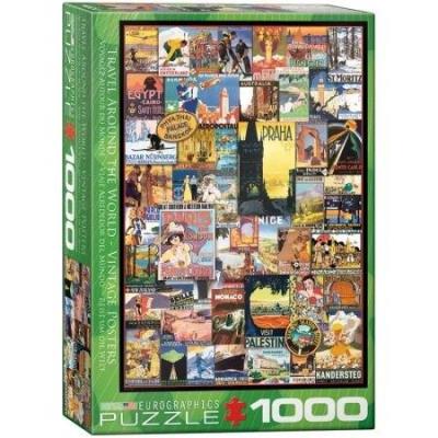 Opakowanie Puzzle 1000 Stare plakaty - Podróż dookoła świata