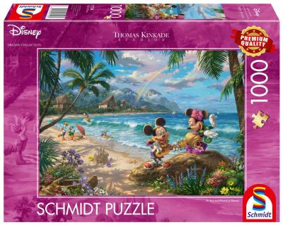 Opakowanie Puzzle 1000 Thomas Kinkade Miki&Minnie na Hawajach