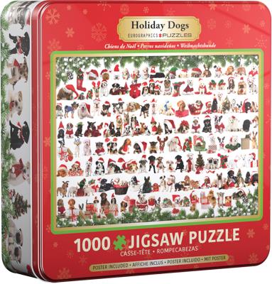 Puzzle 1000 Tin Holiday Dogs 8051-0939. Wydawca: Eurographics. SmakLiter.pl Opakowanie Puzzle 1000 Tin Holiday Dogs 8051-0939