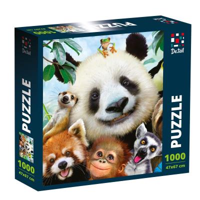 Puzzle 1000 Zoo Selfie DT1000-03. Wydawca: De.tail. SmakLiter.pl Opakowanie Puzzle 1000 Zoo Selfie DT1000-03