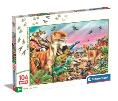 Opakowanie Puzzle 104 Super Kolor Land of Dinosaurus