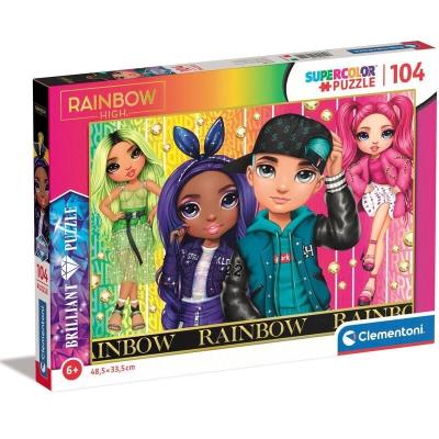 Opakowanie Puzzle 104 Supercolor Rainbow High