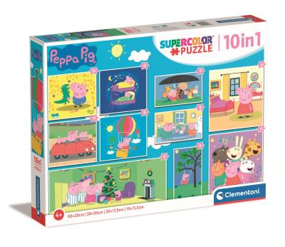 Opakowanie Puzzle 10w1 Super Kolor Świnka Peppa