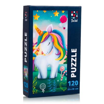 Puzzle 120 Mały słodki jednorożec DT100-07. Wydawca: De.tail. SmakLiter.pl Opakowanie Puzzle 120 Mały słodki jednorożec DT100-07