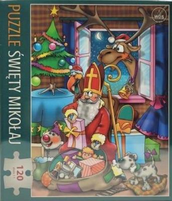 Puzzle 120 - Święty Mikołaj. Wydawca: Wydawnictwo Diecezjalne i Drukarnia w Sandomierzu. SmakLiter.pl Opakowanie Puzzle 120 - Święty Mikołaj