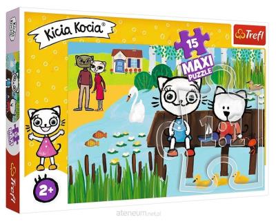 Opakowanie Puzzle 15 maxi Kicia Kocia nad jeziorem TREFL