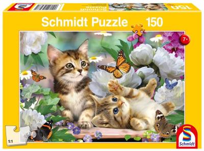 Puzzle 150 Figlarne kotki. Wydawca: Schmidt. SmakLiter.pl Opakowanie Puzzle 150 Figlarne kotki